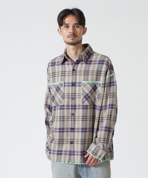 BEAVER(ビーバー)の「B omnivore/ビーオムニボー HAND STITCH FLANNEL ハンドステッチフランネルシャツ(シャツ/ブラウス・メンズ・ブラック/レッド/ナチュラル/ネイビー/ホワイト・L/M)」の13枚目の写真