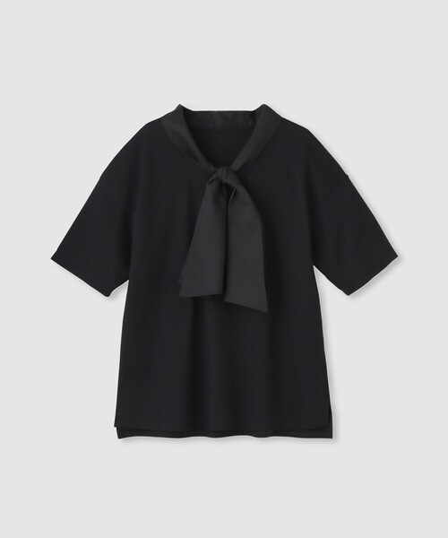 allureville（アルアバイル）の「ボウタイ付Tシャツ（Tシャツ/カットソー・レディース・オフホワイト/ブラック・2）」の2枚目の写真