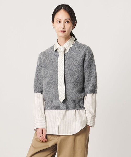 UNITED ARROWS(ユナイテッドアローズ)の「コットン タイ シャツ(シャツ/ブラウス・レディース・ライトブルー/その他1/ダークブラウン・FREE)」の3枚目の写真