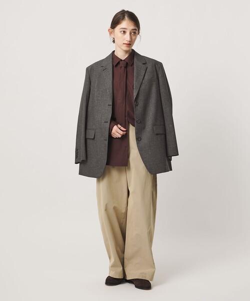 UNITED ARROWS(ユナイテッドアローズ)の「コットン タイ シャツ(シャツ/ブラウス・レディース・ライトブルー/その他1/ダークブラウン・FREE)」の8枚目の写真