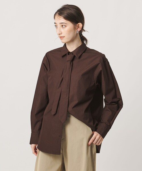 UNITED ARROWS(ユナイテッドアローズ)の「コットン タイ シャツ(シャツ/ブラウス・レディース・ライトブルー/その他1/ダークブラウン・FREE)」の11枚目の写真