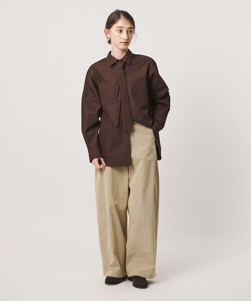 UNITED ARROWS(ユナイテッドアローズ)の「コットン タイ シャツ(シャツ/ブラウス・レディース・ライトブルー/その他1/ダークブラウン・FREE)」の12枚目の写真