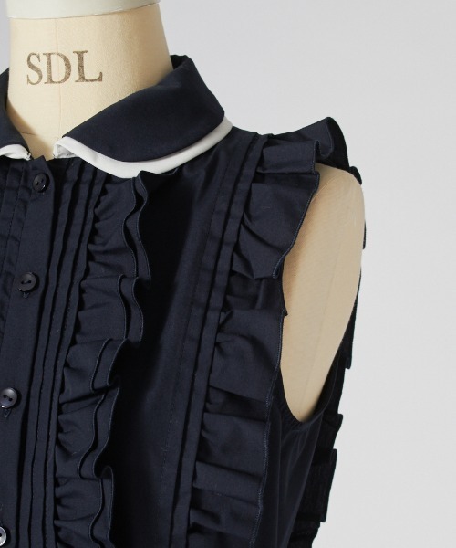 SNIDEL(スナイデル)の「フリルペプラムブラウス(シャツ/ブラウス・レディース・ホワイト/ネイビー/ブラウン・F)」の8枚目の写真