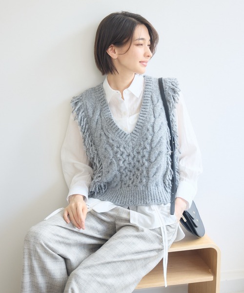 KATHARINE ROSS(キャサリンロス)の「3Gパイルベスト×シャツ(シャツ/ブラウス・レディース・ベージュ/グレー・FREE)」の13枚目の写真