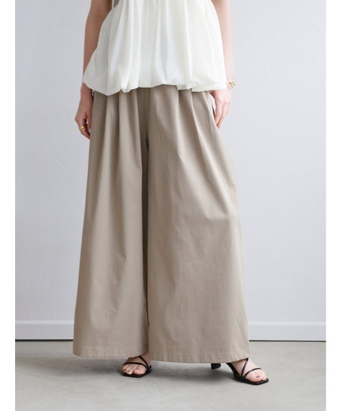 fifth(フィフス)の「【2点SET】ペプラムデザインノースリトップス×パンツ(セットアップ・レディース・ライトブラウン/ブラック・M)」の11枚目の写真