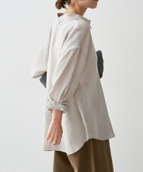 Spick & Span(スピックアンドスパン)の「フィブリルキュプラオーバーシャツ(シャツ/ブラウス・レディース・ベージュ/ブラック系その他・FREE)」の13枚目の写真