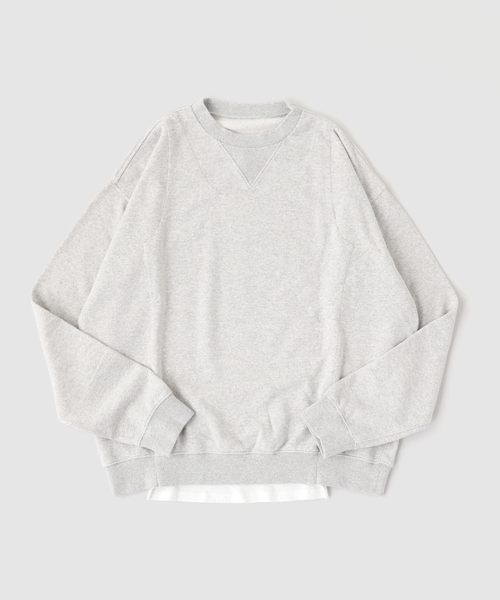 Maison Margiela(メゾンマルジェラ)の「MAISON MARGIELA(メゾン マルジェラ) DOUBLE LAYERED SWEATSHIRT(Tシャツ/カットソー・メンズ・ライトグレー・LARGE/MEDIUM)」の1枚目の写真
