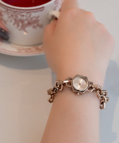 OLIVIA BURTON(オリビアバートン)の「「OLIVIA BURTON/オリビアバートン」シグネチャー - 18mm ヘックスリンク ミニ ゴールド サンレイ ブレスレット(アナログ腕時計・レディース・イエローゴールド/ピンクゴールド・FREE)」の22枚目の写真