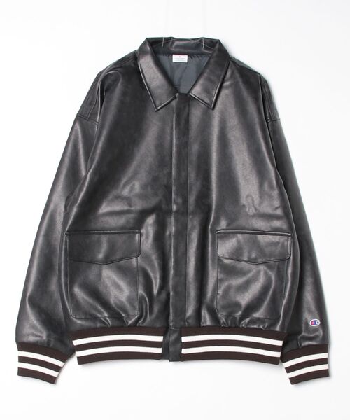 Champion(チャンピオン)の「【Champion/チャンピオン】メンズ 直営限定コレクション メンズ レザージャケット(その他アウター・メンズ・ダークブラウン/ブラック・SMALL/MEDIUM/LARGE/X-LARGE)」の1枚目の写真