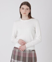 ケーブルニットプルオーバー