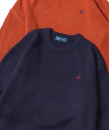 BEVERLY HILLS POLO CLUB/ビバリーヒルズポロクラブ オーバーサイズ ニット ロゴ ワンポイント刺繍 クルーネック セーター/レディース メンズ