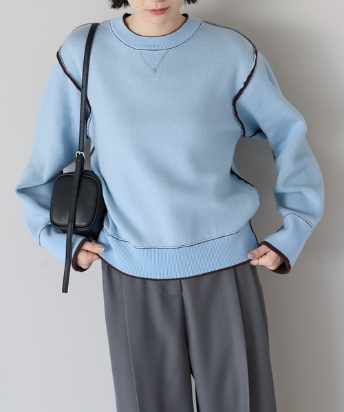 r.(アールドット)の「PBTバイカラー リバーシブルニットPO(ニット/セーター・レディース・ブラウン/ダークグレー/ブラック/アイボリー・FREE)」の12枚目の写真