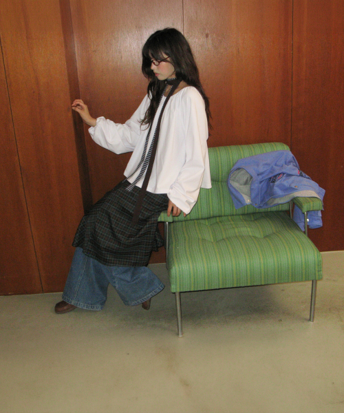 RONRON(ロンロン)の「CHECK FLARE BANDING MIDI SKIRT GREEN(スカート・レディース・その他・FREE)」の3枚目の写真