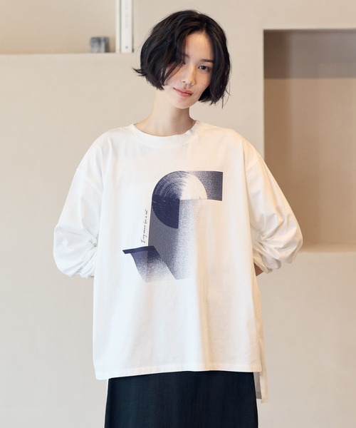 studio CLIP(スタディオクリップ)の「【daily CLIP】MATHモチーフ長袖Tシャツ(Tシャツ/カットソー・レディース・チャコール/オフホワイト/イエロー・FREE)」の2枚目の写真