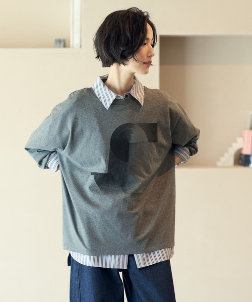studio CLIP(スタディオクリップ)の「【daily CLIP】MATHモチーフ長袖Tシャツ(Tシャツ/カットソー・レディース・チャコール/オフホワイト/イエロー・FREE)」の8枚目の写真