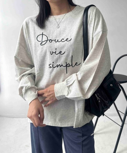 AS KNOW AS plus(アズノゥアズプラス)の「☆アソート刺繍デザイン サイドタックロンT(Tシャツ/カットソー・レディース・グレー系/グリーン系/アイボリー系/ベージュ系・FREE)」の6枚目の写真
