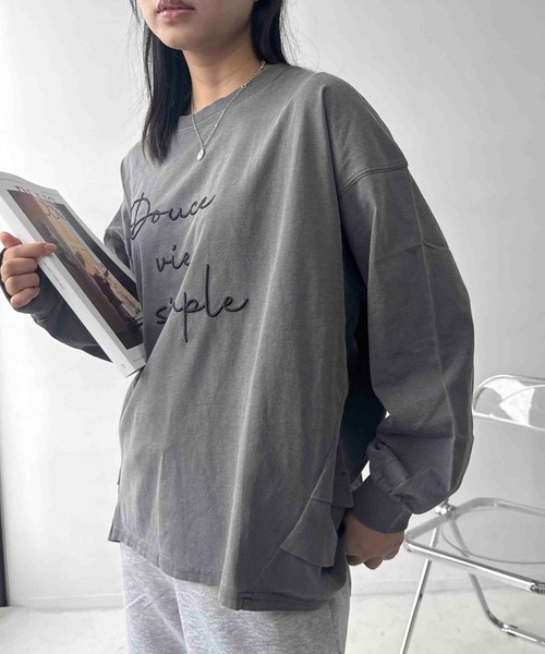 AS KNOW AS plus(アズノゥアズプラス)の「☆アソート刺繍デザイン サイドタックロンT(Tシャツ/カットソー・レディース・グレー系/グリーン系/アイボリー系/ベージュ系・FREE)」の13枚目の写真