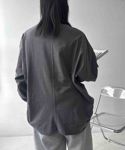 AS KNOW AS plus(アズノゥアズプラス)の「☆アソート刺繍デザイン サイドタックロンT(Tシャツ/カットソー・レディース・グレー系/グリーン系/アイボリー系/ベージュ系・FREE)」の16枚目の写真