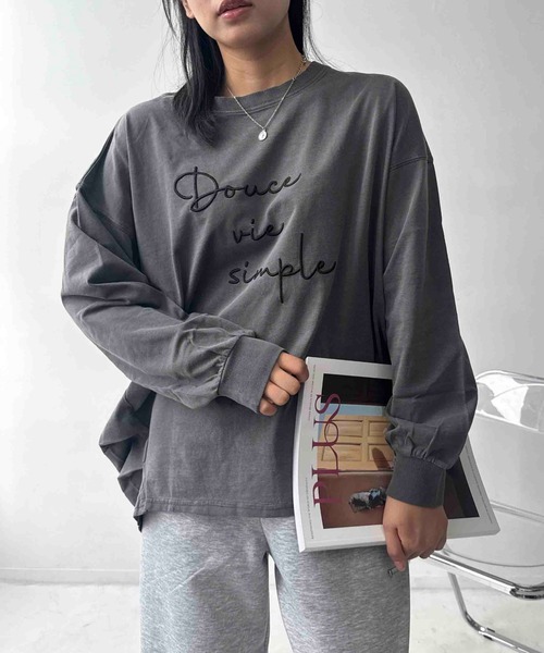 AS KNOW AS plus(アズノゥアズプラス)の「☆アソート刺繍デザイン サイドタックロンT(Tシャツ/カットソー・レディース・グレー系/グリーン系/アイボリー系/ベージュ系・FREE)」の15枚目の写真