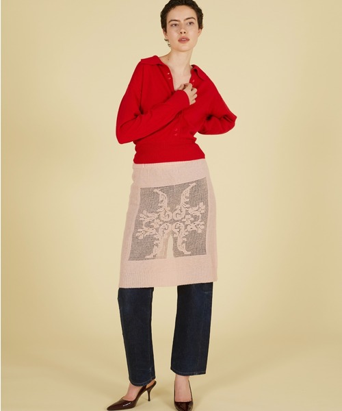 crinkle crinkle crinkle（クリンクルクリンクルクリンクル）の「スロウオフニットトップス / 【crinkle crinkle crinkle】 slow off knit top（ニット/セーター・レディース・グレー/レッド・FREE）」の13枚目の写真