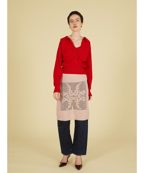 crinkle crinkle crinkle（クリンクルクリンクルクリンクル）の「スロウオフニットトップス / 【crinkle crinkle crinkle】 slow off knit top（ニット/セーター・レディース・グレー/レッド・FREE）」の11枚目の写真