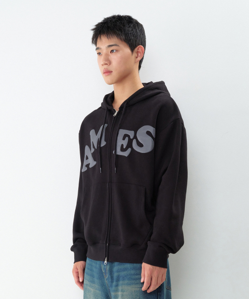 AMESWORLDWIDE(アメスワールドワイド)の「BIG TYPO フーディ ジップアップ ブラック(パーカー・レディース・その他・SMALL/MEDIUM/LARGE)」の11枚目の写真
