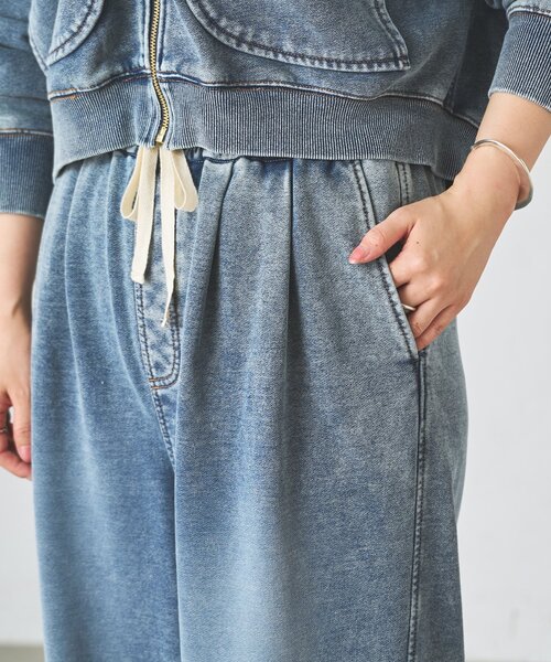 BEARDSLEY(ビアズリー)の「デニム裏毛ドロストワイドパンツ【セットアップ】(その他パンツ・レディース・ブルー・FREE)」の22枚目の写真