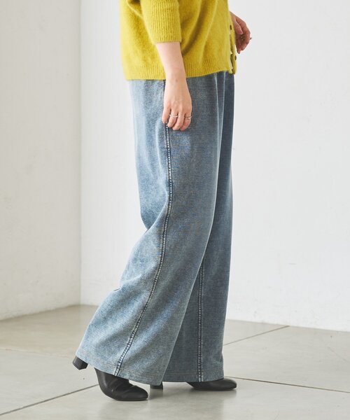 BEARDSLEY(ビアズリー)の「デニム裏毛ドロストワイドパンツ【セットアップ】(その他パンツ・レディース・ブルー・FREE)」の19枚目の写真