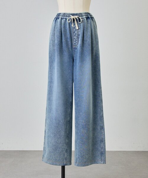 BEARDSLEY(ビアズリー)の「デニム裏毛ドロストワイドパンツ【セットアップ】(その他パンツ・レディース・ブルー・FREE)」の20枚目の写真