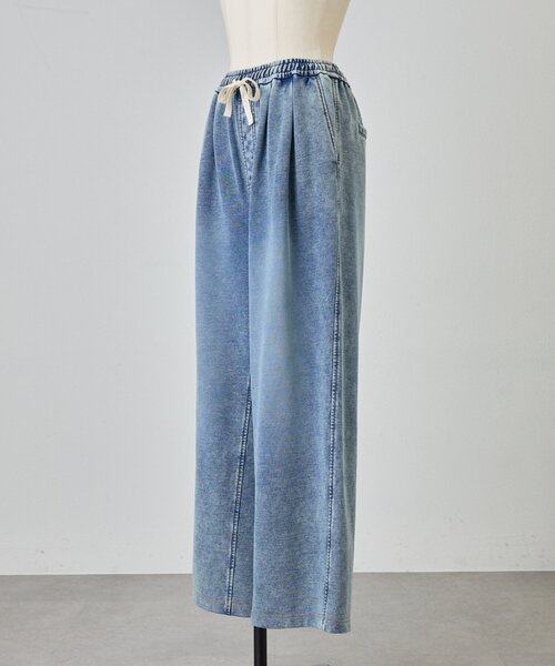 BEARDSLEY(ビアズリー)の「デニム裏毛ドロストワイドパンツ【セットアップ】(その他パンツ・レディース・ブルー・FREE)」の9枚目の写真