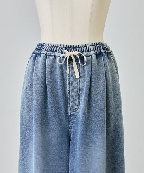 BEARDSLEY(ビアズリー)の「デニム裏毛ドロストワイドパンツ【セットアップ】(その他パンツ・レディース・ブルー・FREE)」の12枚目の写真