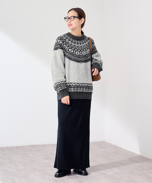 FRAMeWORK(フレームワーク)の「JANE SMITH/ジェーンスミス 5G NORDIC YOKE SWEATER(ニット/セーター・レディース・グレー・FREE)」の2枚目の写真