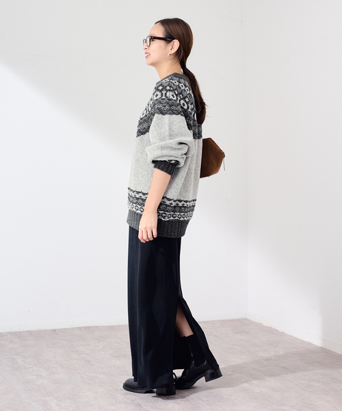 FRAMeWORK(フレームワーク)の「JANE SMITH/ジェーンスミス 5G NORDIC YOKE SWEATER(ニット/セーター・レディース・グレー・FREE)」の3枚目の写真