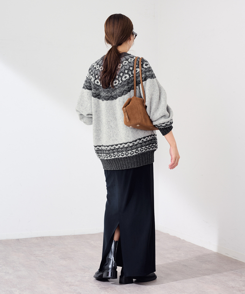 FRAMeWORK(フレームワーク)の「JANE SMITH/ジェーンスミス 5G NORDIC YOKE SWEATER(ニット/セーター・レディース・グレー・FREE)」の4枚目の写真