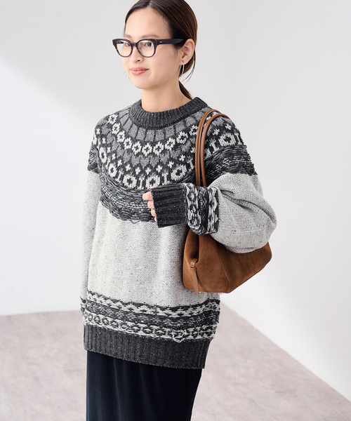 FRAMeWORK(フレームワーク)の「JANE SMITH/ジェーンスミス 5G NORDIC YOKE SWEATER(ニット/セーター・レディース・グレー・FREE)」の5枚目の写真