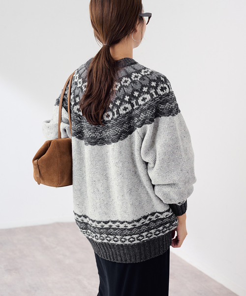 FRAMeWORK(フレームワーク)の「JANE SMITH/ジェーンスミス 5G NORDIC YOKE SWEATER(ニット/セーター・レディース・グレー・FREE)」の8枚目の写真