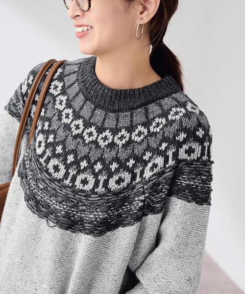 FRAMeWORK(フレームワーク)の「JANE SMITH/ジェーンスミス 5G NORDIC YOKE SWEATER(ニット/セーター・レディース・グレー・FREE)」の9枚目の写真