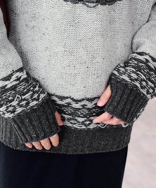FRAMeWORK(フレームワーク)の「JANE SMITH/ジェーンスミス 5G NORDIC YOKE SWEATER(ニット/セーター・レディース・グレー・FREE)」の10枚目の写真