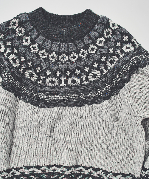 FRAMeWORK(フレームワーク)の「JANE SMITH/ジェーンスミス 5G NORDIC YOKE SWEATER(ニット/セーター・レディース・グレー・FREE)」の12枚目の写真