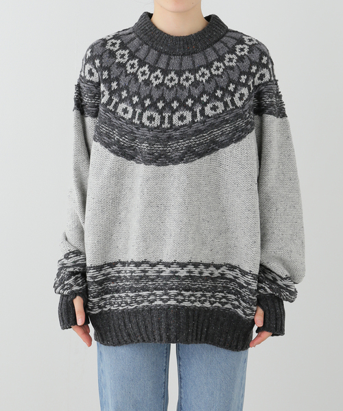 FRAMeWORK(フレームワーク)の「JANE SMITH/ジェーンスミス 5G NORDIC YOKE SWEATER(ニット/セーター・レディース・グレー・FREE)」の13枚目の写真