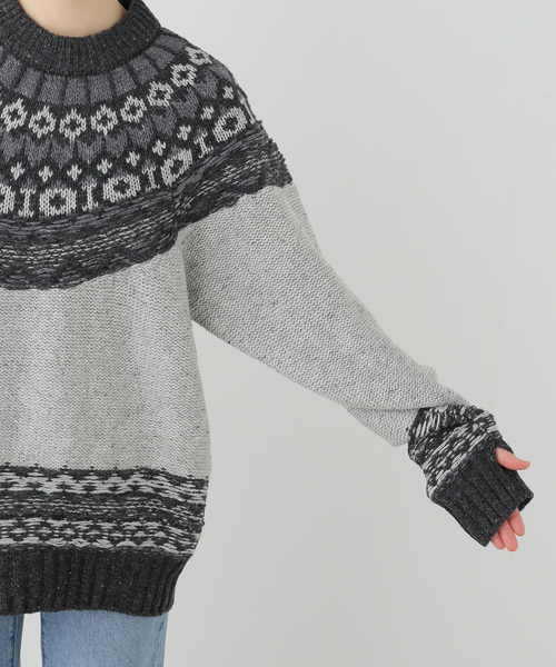 FRAMeWORK(フレームワーク)の「JANE SMITH/ジェーンスミス 5G NORDIC YOKE SWEATER(ニット/セーター・レディース・グレー・FREE)」の16枚目の写真