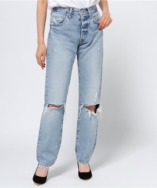 MOUSSY（マウジー）の「MV Sanford Straight（デニムパンツ・レディース・ライトブルー・25inch/27inch/24inch/23inch/26inch）」の7枚目の写真