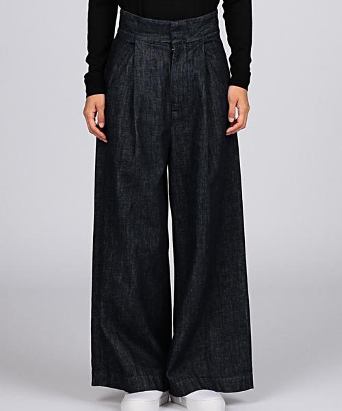 EN ROUTE（アンルート）の「ENR ワイドデニムパンツ（デニムパンツ・レディース・ブラック/ネイビー・0/1/2）」の4枚目の写真