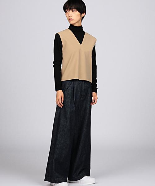 EN ROUTE（アンルート）の「ENR ワイドデニムパンツ（デニムパンツ・レディース・ブラック/ネイビー・0/1/2）」の6枚目の写真