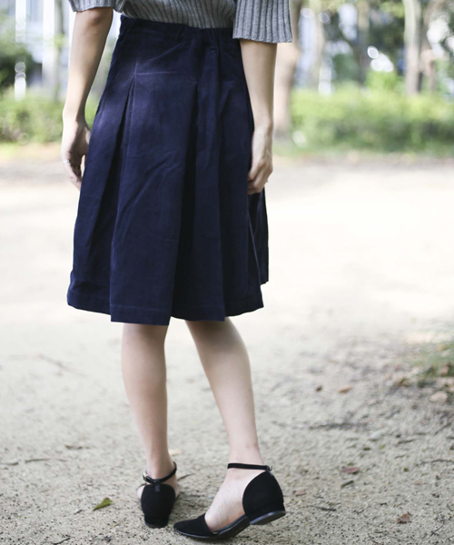 Denime（ドゥニーム）の「コーデュロイフレアスカート（スカート・レディース・ネイビー/ベージュ/ワイン・FREE）」の11枚目の写真