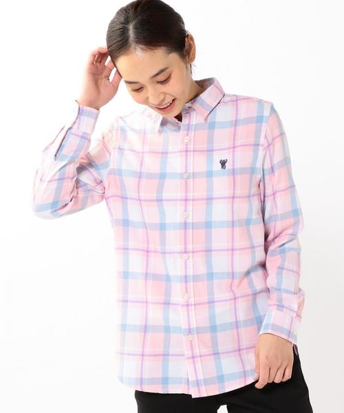 coen（コーエン）の「【スマイルプライス】ビエラチェックレギュラーシャツ（シャツ/ブラウス・レディース・ケリー/ブラック/ライトブルー/ライトピンク・MEDIUM/LARGE/SMALL）」の4枚目の写真