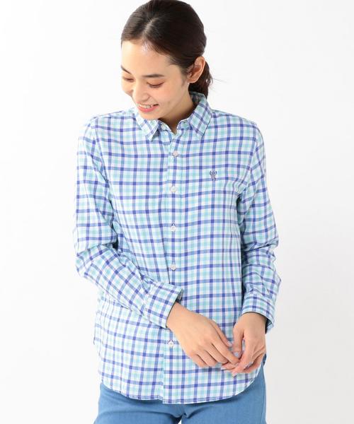 coen（コーエン）の「【スマイルプライス】ビエラチェックレギュラーシャツ（シャツ/ブラウス・レディース・ケリー/ブラック/ライトブルー/ライトピンク・MEDIUM/LARGE/SMALL）」の3枚目の写真