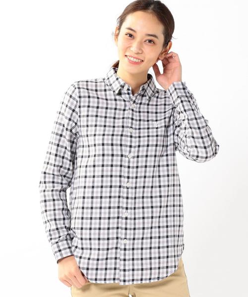 coen（コーエン）の「【スマイルプライス】ビエラチェックレギュラーシャツ（シャツ/ブラウス・レディース・ケリー/ブラック/ライトブルー/ライトピンク・MEDIUM/LARGE/SMALL）」の2枚目の写真