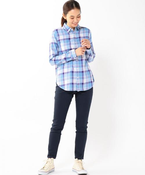coen（コーエン）の「【スマイルプライス】ビエラチェックレギュラーシャツ（シャツ/ブラウス・レディース・ケリー/ブラック/ライトブルー/ライトピンク・MEDIUM/LARGE/SMALL）」の16枚目の写真