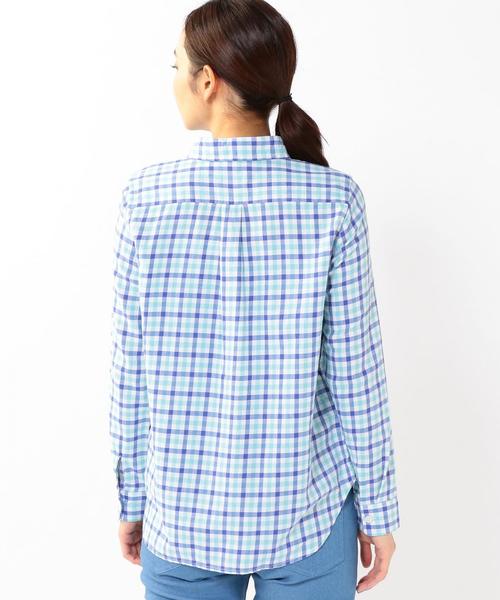 coen（コーエン）の「【スマイルプライス】ビエラチェックレギュラーシャツ（シャツ/ブラウス・レディース・ケリー/ブラック/ライトブルー/ライトピンク・MEDIUM/LARGE/SMALL）」の5枚目の写真